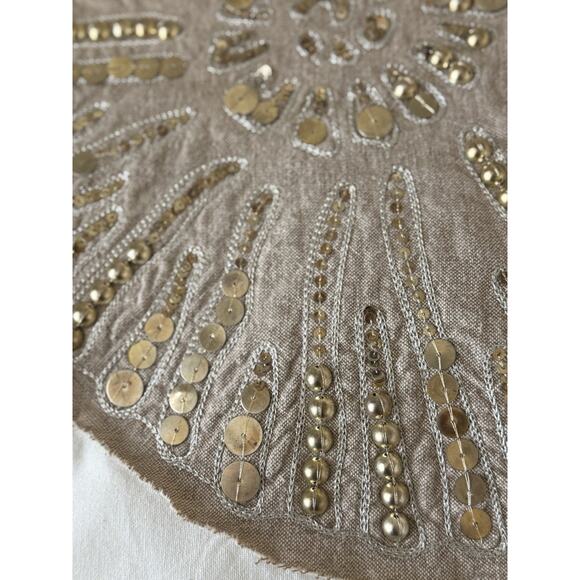 Pottery Barn Seashell Sequence Beaded Pillow Cover 20x20 Nautical Beach Seashore - Picture 5 of 11